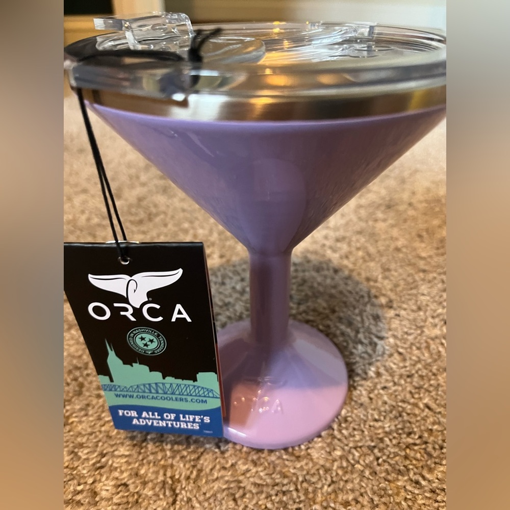 ORCA portable martini glass cooler purple
